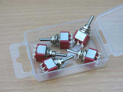 Expo Electrical Pack of 5 DPDT Centre off, 3 position Miniature Switch (A28013)