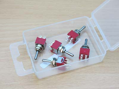 Expo Electrical Pack of 5 DPDT Sub Centre off, 3 Positions Miniature Switches (A28095)