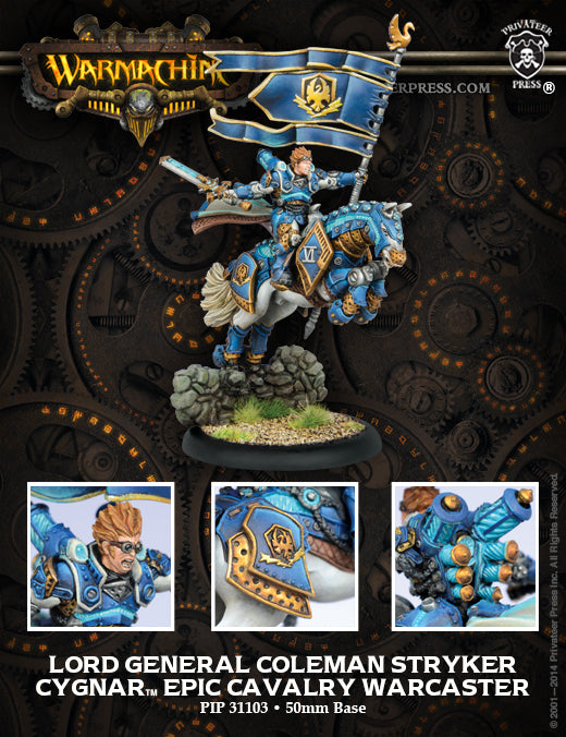Cygnar Epic Cavalry Warcaster Lord General Colemen Stryker (PIP 31103)