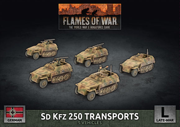 Flames of War Late War German Sd Kfz 250 Reconnaissance (MG and 3.7cm) Platoon (GBX129)