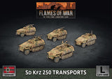 Flames of War Late War German Sd Kfz 250 Reconnaissance (MG and 3.7cm) Platoon (GBX129)