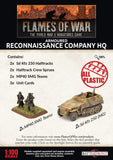 Flames of War Late War German Reconnaissance HQ Platoon (GBX150)