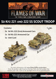 Flames of War Late War German Sd Kfz 221 and 222 SS Scout Troop (GBX157)