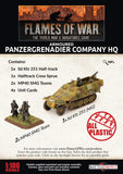 Flames of War Late War Panzergrenadier Company HQ (GBX168)