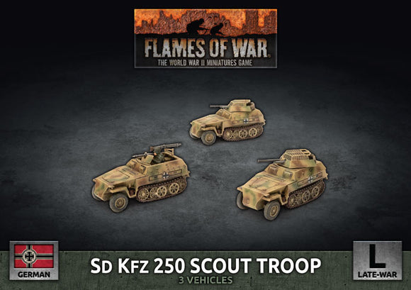 Flames of War Late War German Sd Kfz 250 8cm/7.5cm/2cm Scout Platoon (GBX176)