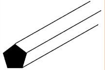 Plastruct 1mm Pentagon Rod per 10
