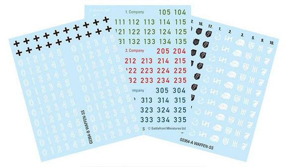 Flames of War Late War German Waffen-SS Decal Set (GE954)