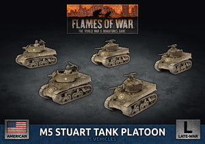 Flames of War Late war American M5 Stuart Light Tank Platoon (UBX70)