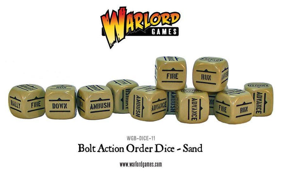 Bolt Action Orders Dice - Sand (12)