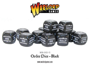 Bolt Action Orders Dice - Black (12)